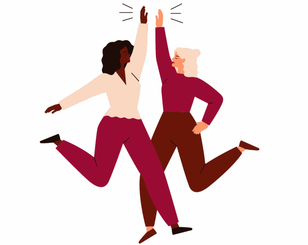 Illustration von zwei Frauen, die sich ein High Five geben