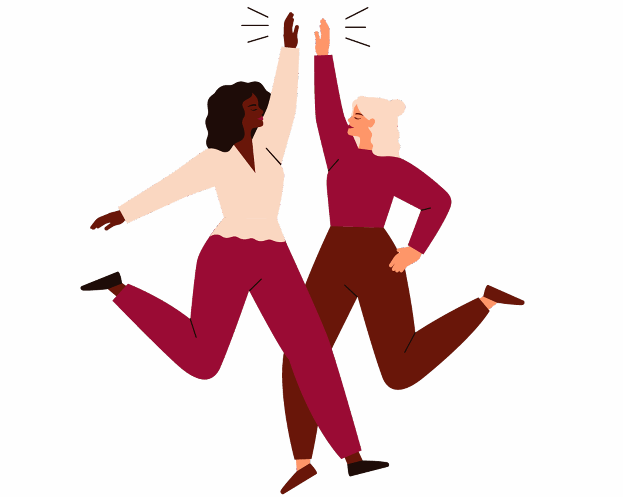 Illustration von zwei Frauen, die sich ein High Five geben